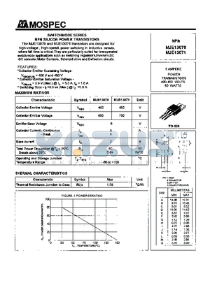 MJE13070 datasheet - POWER TRANSISTORS(5A,400-450V,80W)