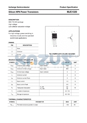 MJE1320 datasheet - Silicon NPN Power Transistors