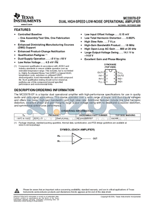 MC33078MDREPG4 datasheet - DUAL HIGH-SPEED LOW-NOISE OPERATIONAL AMPLIFIER