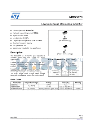 MC33079_05 datasheet - LOW NOISE QUAD OPERATIONAL AMPLIFIERS