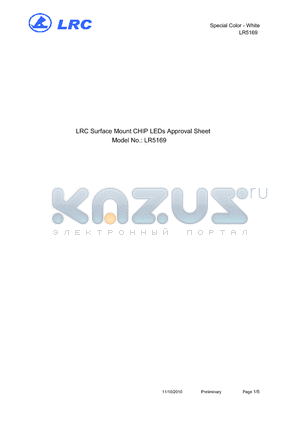 LR5169 datasheet - LRC Surface Mount CHIP LEDs Approval Sheet