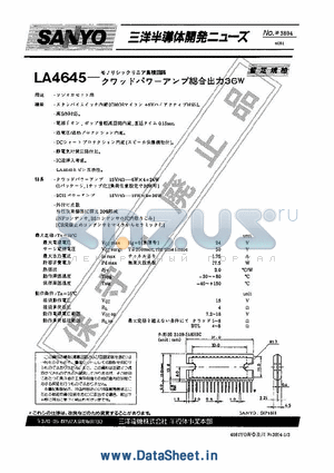 LA4645 datasheet - LA4645