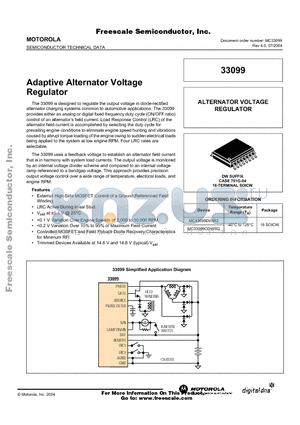 MC33099CDW/R2 datasheet - Adaptive Alternator Voltage Regulator