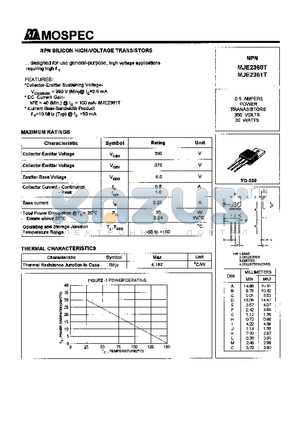 MJE2360T datasheet - POWER TRANSISTORS(0.5A,350V,30W)