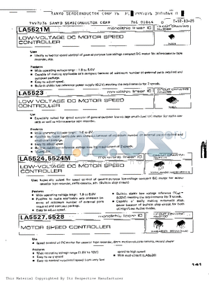 LA5523 datasheet - LOW-VOLTAGE DC MOTOR SPEED CONTROLLER