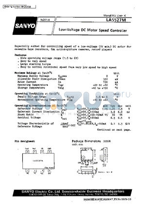 LA5527M datasheet - Low-Voltage DC Motor Speed Controller