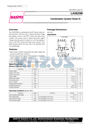 LA5623M datasheet - Combination System Reset IC