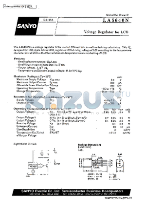 LA5640N datasheet - VOLTAGE REGULATOR FOR LCD