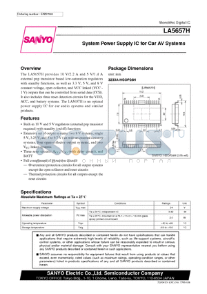 LA5657H datasheet - System Power Supply IC for Car AV Systems