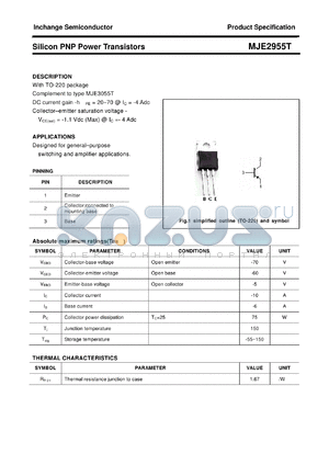 MJE2955T datasheet - Silicon PNP Power Transistors