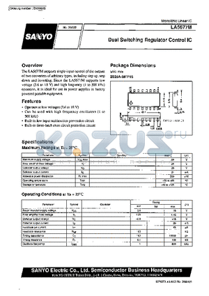 LA5677M datasheet - DUAL SWITCHING REGULATOR CONTROL IC