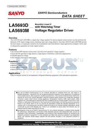 LA5693D_08 datasheet - with Watchdog Timer Voltage Regulator Driver