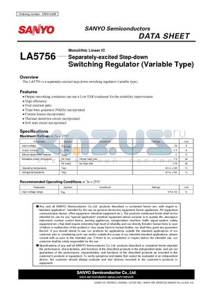 LA5756 datasheet - Switching Regulator
