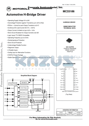 MC33186DH1R2 datasheet - Automotive H-Bridge Driver