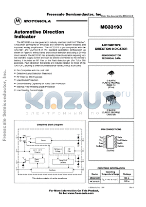 MC33193 datasheet - Automotive Direction Indicator