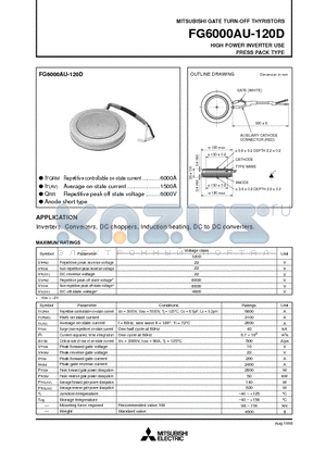 FG6000AU-120D datasheet - HIGH POWER INVERTER USE PRESS PACK TYPE