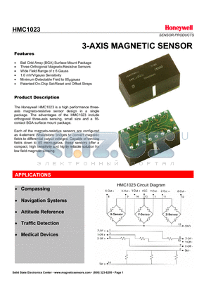 HMC1023PCB datasheet - 3-AXIS MAGNETIC SENSOR