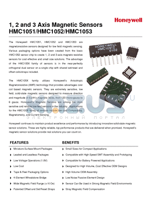 HMC1052T/R datasheet - 1, 2 and 3 Axis Magnetic Sensors