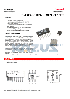 HMC1055 datasheet - 3-AXIS COMPASS SENSOR SET