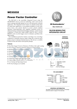 MC33232PG datasheet - Power Factor Controller