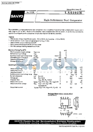 LA6393M datasheet - High-Performance Dual Comparator