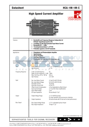 HCA-1M-1M-C datasheet - High Speed Current Amplifier