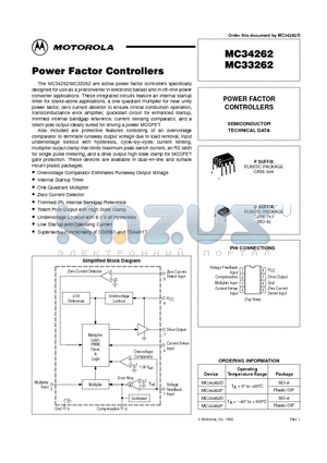 MC33262 datasheet - POWER FACTOR CONTROLLERS