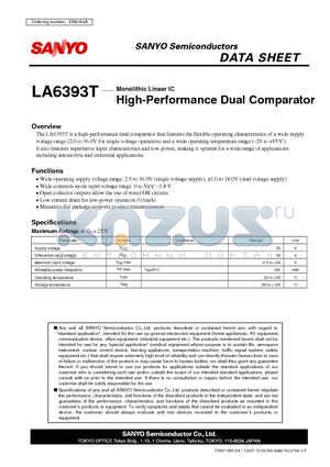 LA6393T datasheet - High-Performance Dual Comparator