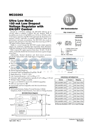 MC33263NW-50R2 datasheet - Ultra Low Noise 150 mA Low Dropout Voltage Regulator with ON/OFF Control