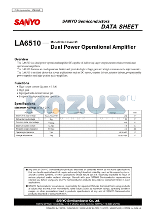LA6510_0611 datasheet - Dual Power Operational Amplifier