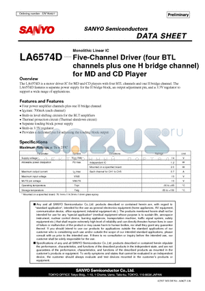 LA6574D datasheet - Five-Channel Driver