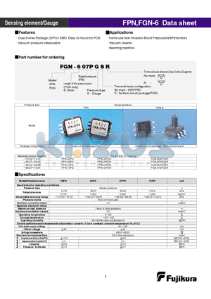 FGN-607PGSR datasheet - Sensing element/Gauge