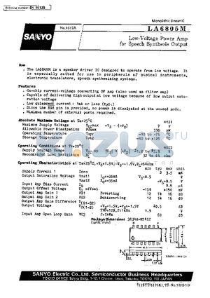 LA6805M datasheet - Low-Voltage Power Amp for Speed Synthesis Output