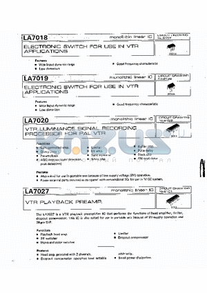 LA7018 datasheet - VTR PLAYBACK PREAMP