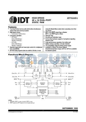 IDT7035L15PF datasheet - HIGH-SPEED 8K x 18 DUAL-PORT STATIC RAM