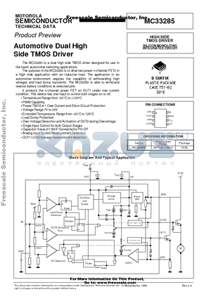 MC33285D datasheet - Automotive Dual High Side TMOS Driver