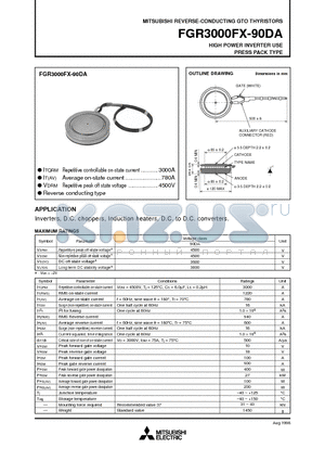 FGR3000FX-90DA datasheet - HIGH POWER INVERTER USE PRESS PACK TYPE