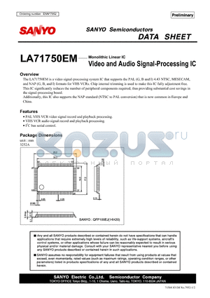 LA71750EM datasheet - Video and Audio Signal-Processing IC