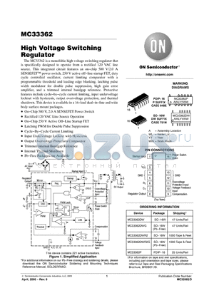 MC33362P datasheet - High Voltage Switching Regulator