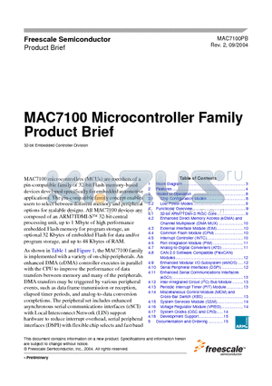 MAC71PV1CPV50 datasheet - Microcontroller Family Reference Manual