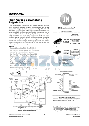 MC33363ADWR2G datasheet - High Voltage Switching Regulator