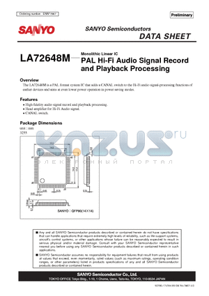 LA72648M_06 datasheet - PAL Hi-Fi Audio Signal Record