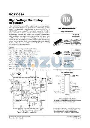 MC33363AP datasheet - High Voltage Switching Regulator