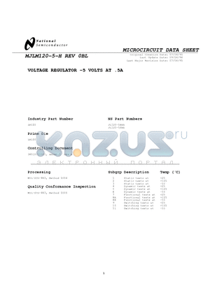 MJLM120-5-H datasheet - VOLTAGE REGULATOR -5 VOLTS AT .5A