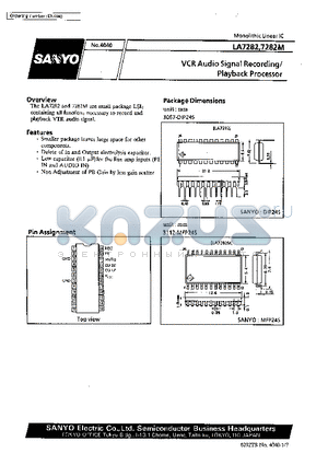 LA7282M datasheet - VCR Audio Signal Recording / Playback Processor