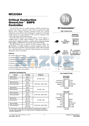 MC33364D1R2 datasheet - Critical Conduction GreenLine TM  SMPS Controller