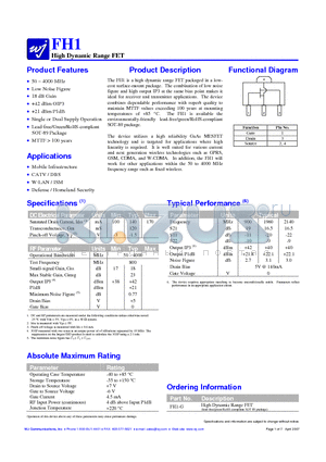 FH1-G datasheet - High Dynamic Range FET