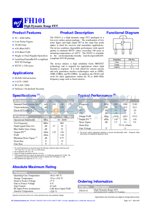 FH101-G datasheet - High Dynamic Range FET