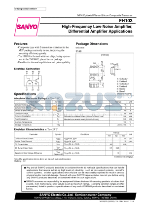 FH103 datasheet - High-Frequency Low-Noise Amplifier, Differential Amplifier Applications
