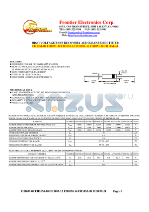 FH10M-20 datasheet - HIGH VOLTAGE FAST RECOVERY AIR CLEANER RECTIFIER